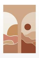 boho achtergrond illustratie. abstract landschap achtergrond vector