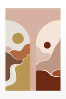 boho achtergrond illustratie. abstract landschap achtergrond vector