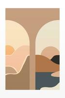 boho achtergrond illustratie. abstract landschap achtergrond vector