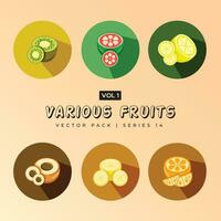 reeks van biologisch fruit of vegetarisch voedsel - hand- getrokken fruit verzameling vector