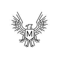 modern technologie adelaar logo ontwerp sjabloon - vector illustratie