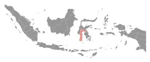 zuiden sulawesi provincie kaart, administratief divisie van Indonesië. vector illustratie.