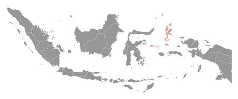 noorden maluku provincie kaart, administratief divisie van Indonesië. vector illustratie.