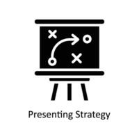 presenteren strategie vector solide icoon ontwerp illustratie. bedrijf en beheer symbool Aan wit achtergrond eps 10 het dossier