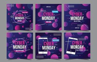 moderne cyber maandag verkoop social media post vector