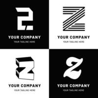 zwart-wit letter z-logo set vector