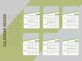 vrij gemakkelijk muur en bureau kalender ontwerp sjabloon. vector