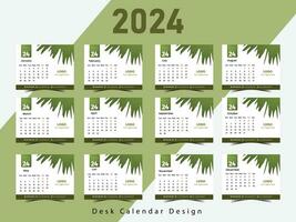 vrij gemakkelijk muur en bureau kalender ontwerp sjabloon. vector