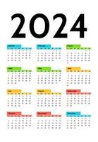 kalender voor 2024 geïsoleerd Aan een wit achtergrond vector