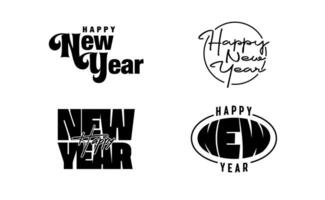 gelukkig nieuw jaar esthetisch logo. nieuw jaar begroeting belettering. modern typografisch stijl. vector