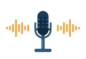 podcast concept. geluid Golf equalizer symbool. microfoon, stem, opname. vector illustratie.