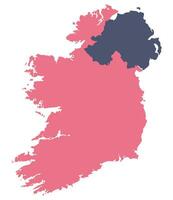 Ierland en noordelijk Ierland kaart. kaart van Ierland eiland kaart vector