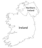 Ierland en noordelijk Ierland kaart. kaart van Ierland eiland kaart in wit kleur vector