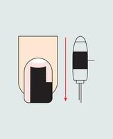 nagels snijder instructie. vector illustratie.