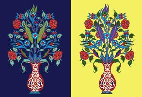 Indisch mughal bloem motief achtergrond grens, naadloos bloemen muur patroon van de mughal tijdperk, mughal traditioneel kleurrijk boog poort vector patroon,