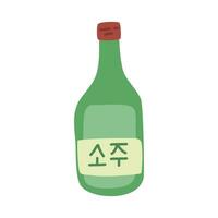 traditioneel Koreaans drinken soju illustratie vector