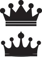 kroon logo silhouet set, kroon icoon reeks vector ontwerp
