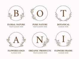 schoonheidsbloem en botanische logo-collectie voor bruiloft vector