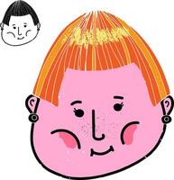 een tekenfilm van een vrouw met rood haar- en een Mens met een zwart haar- vector