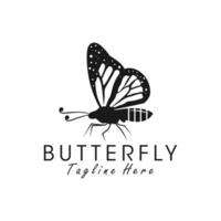 zwart vlinder illustratie logo vector