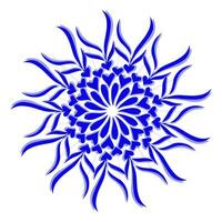 blauw tribal mandala icoon met schaduw. perfect voor logo's, pictogrammen, artikelen, tatoeages, stickers, affiches, spandoeken, kleren, hoeden vector