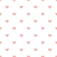 valentijnsdag dag naadloos patroon met roze harten in wit achtergrond. roze harten kleding stof afdrukken