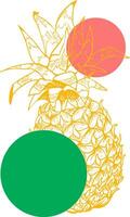 vector illustratie van ananas fruit riso afdrukken effect geïsoleerd Aan wit achtergrond