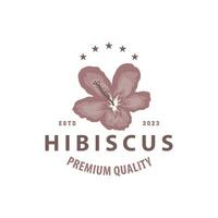 hibiscus logo gemakkelijk vers natuurlijk bloem ontwerp tuin fabriek illustratie vector