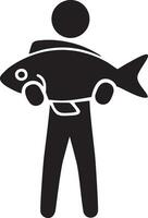icoon visvangst logo ontwerp vector