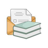 mail met boek illustratie vector