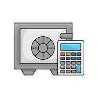 veilig geld met rekenmachine illustratie vector