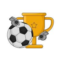 voetbal bal, trofee verstand fluiten illustratie vector