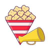 popcorn met trompet illustratie vector