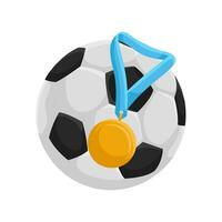 voetbal bal met medaille illustratie vector