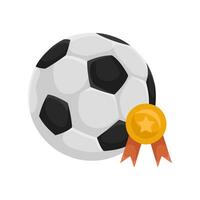 voetbal bal met prijs lint illustratie vector