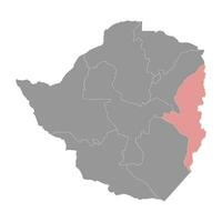 manicaland provincie kaart, administratief divisie van Zimbabwe. vector illustratie.