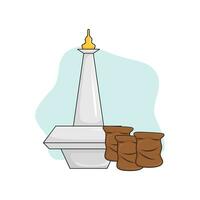 monas met zak illustratie vector