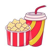 popcorn met kop drinken illustratie vector