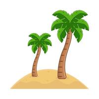 palm boom in zand strand illustratie vector