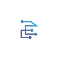 brief e technologie logo, bio tech aansluiten dots wetenschap technologie logo ontwerp vector