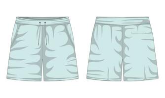 gewoontjes shorts sjabloon voorkant en terug visie. joggingbroek. vector illustratie