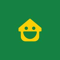gelukkig huis logo icoon glimlach gezicht vector