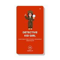 weinig detective kind meisje vector