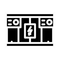 rooster opslagruimte energie glyph icoon vector illustratie