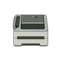 papier fax machine tekenfilm vector illustratie