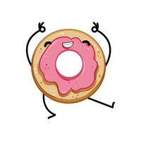 gezicht donut karakter tekenfilm vector illustratie