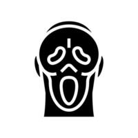 geest masker gezicht glyph icoon vector illustratie