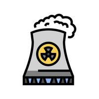 koeling toren nucleair energie kleur icoon vector illustratie