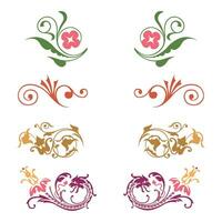 wijnoogst bloemen kalligrafische bloemen vignet rol hoeken sier- ontwerp elementen reeks geïsoleerd illustratie vector