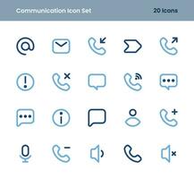 communicatie pictogrammen reeks - contacten, berichten, en netwerken vector pictogrammen